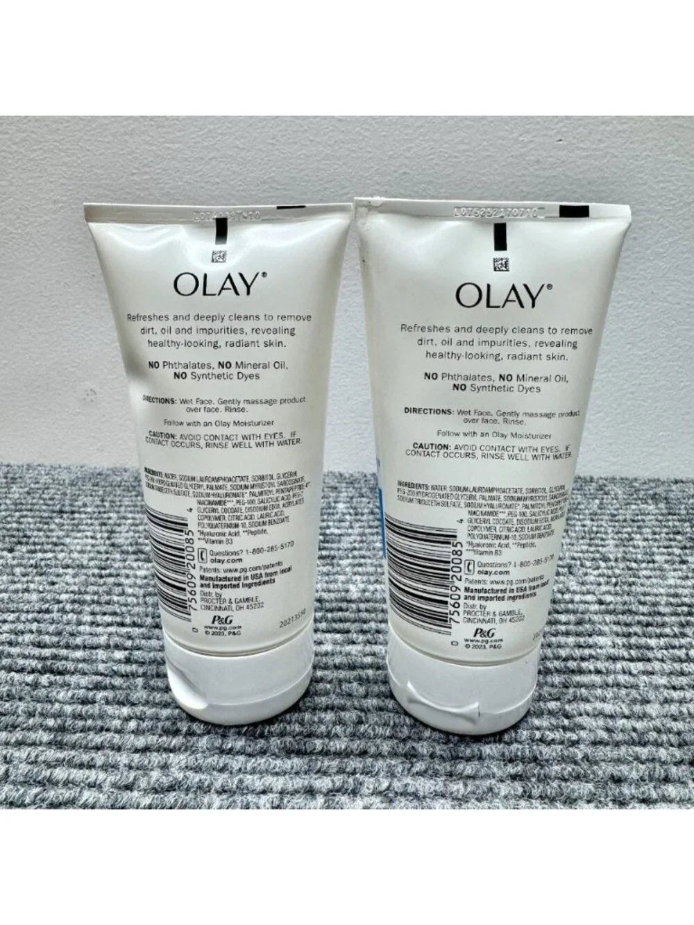 Lot Of 2 OLAY Refreshing Gel Cleanser with Hyaluronic Fragrance Free 150ml - 5oz